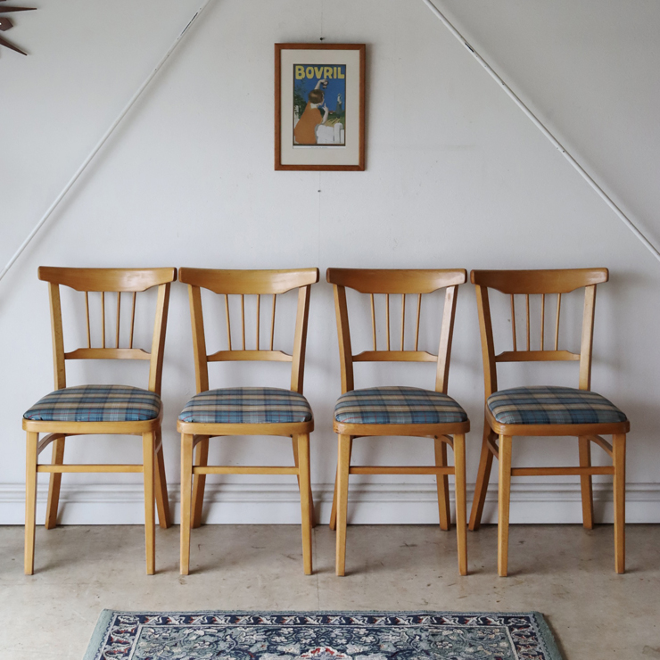 アンティーク・ダイニングチェア4脚セット・カフェ風 商品番号