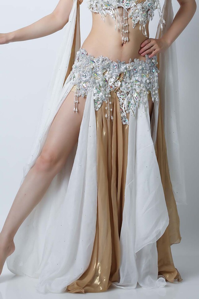 エジプト製【Amr】ベリーダンスコスチュームCF-COS-A350-1(白