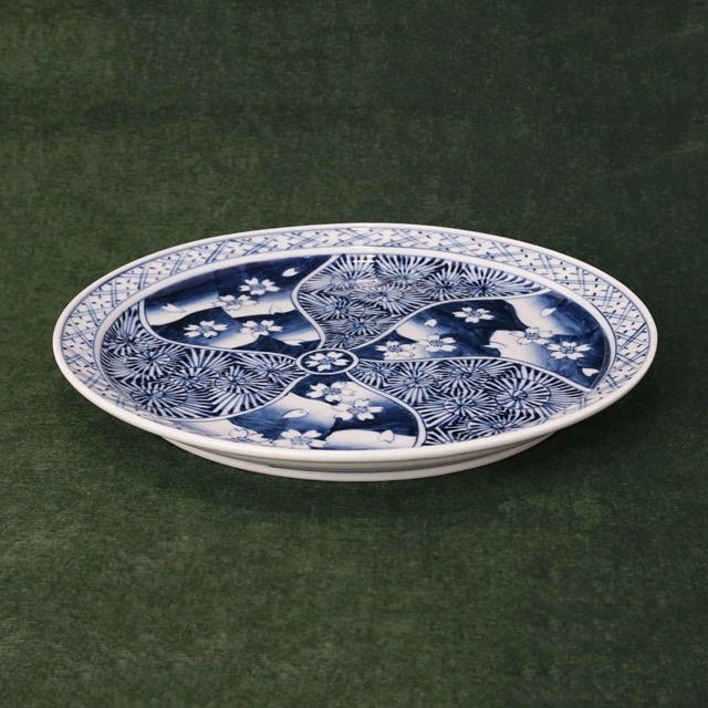そうた窯｜染付桜祥瑞玉渕九寸皿