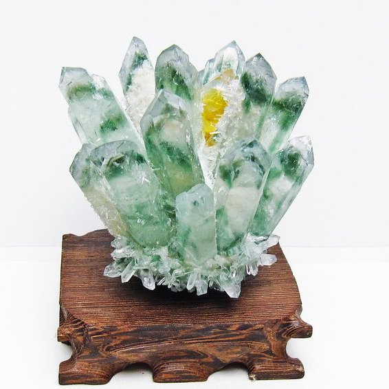 パワーストーン 天然石 緑水晶 グリーンクォーツ クラスター[T802-5857]