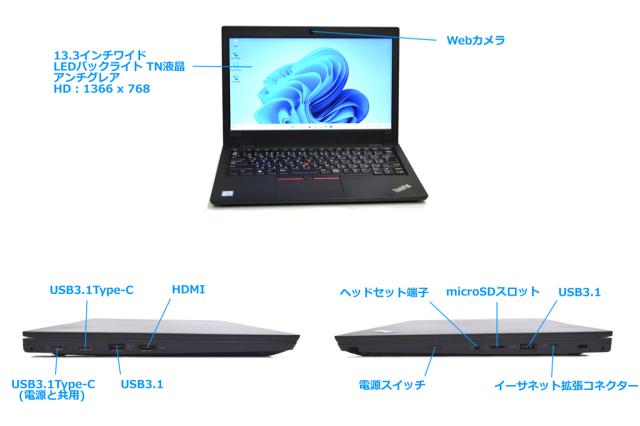 Windows11 Webカメラ Lenovo ThinkPad L390 第8世代 Core i5 8265U M