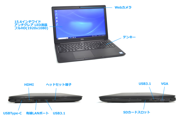 ノートパソコン フルHD DELL Latitude 3500 Core i5 8265U M.2SSD256G