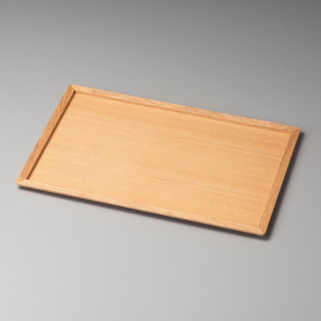 長角盆 14.0 白木塗 木製 12-10505 漆器の井助