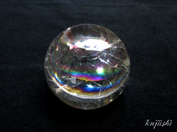 高品質】 天然水晶 レインボークォーツ（虹・ルチル入り） 丸玉