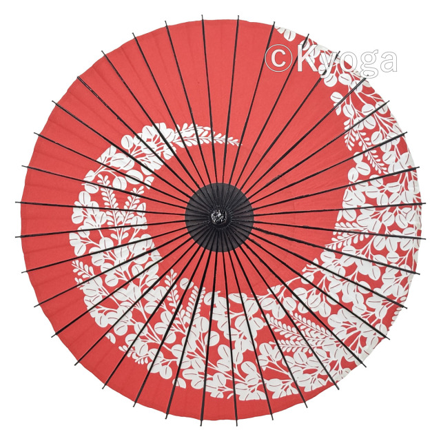 和傘・野点傘専門店 恭雅】 和傘 − 紙傘 1尺4寸 萩渦 朱色