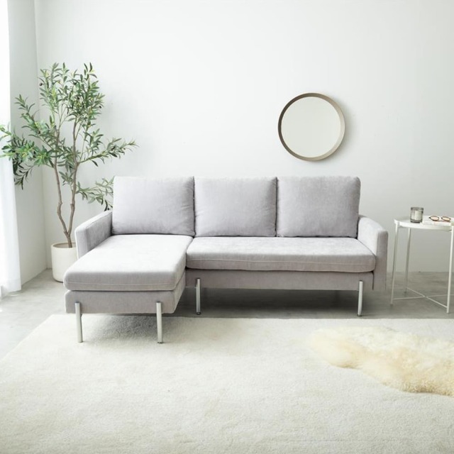 Glen（グレン） ファブリック3人掛けカウチソファ