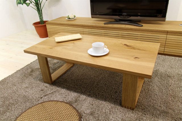 天然木・無垢のセンターテーブル彩美 ホワイトオーク 幅1000mm