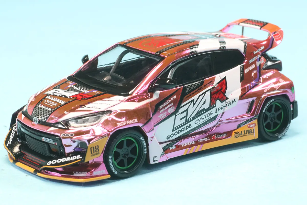 POPレース 1/64 トヨタ GR ヤリス エヴァ RTT8号機 GOODRIDE クローム