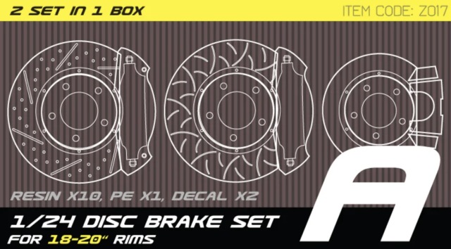 ZoomOn 1/24 ブレーキディスクセット タイプA 18,19,20,21インチ用