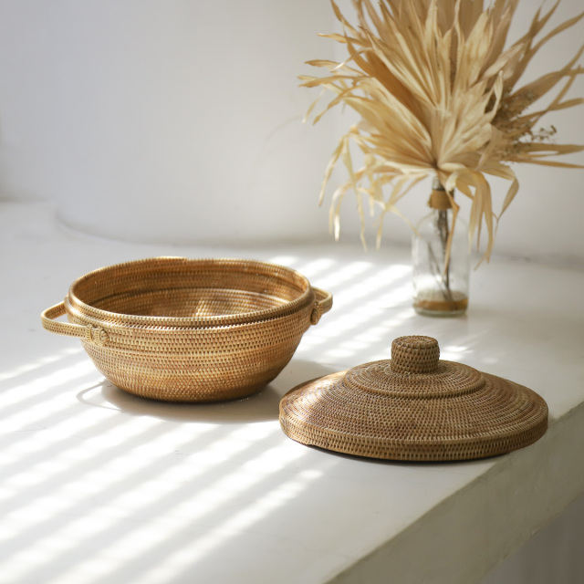 土鍋のような L (BOX437) Rosily(ロージリー) バリ島 アタかご雑貨