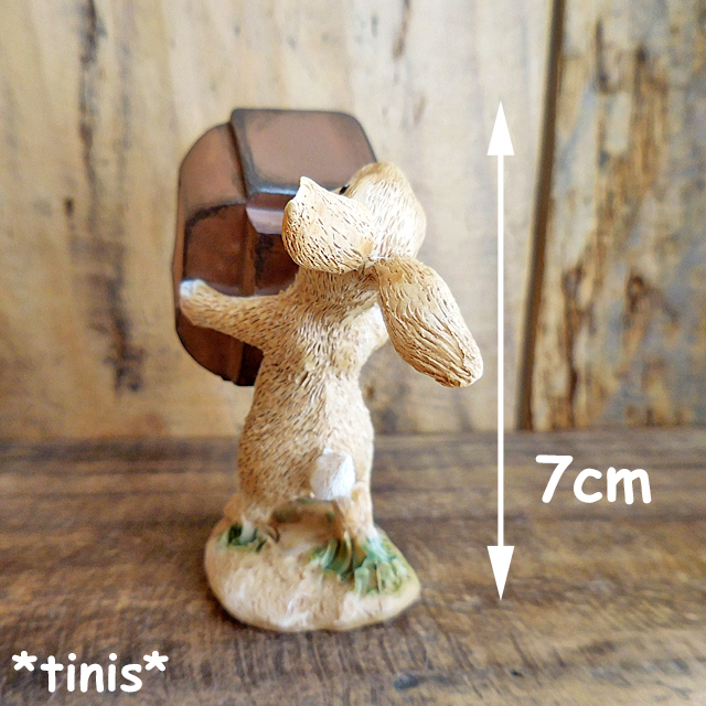 テレビ抱え ウサギ 兎 ラビット 置物 ミニチュア オブジェ Rabbit