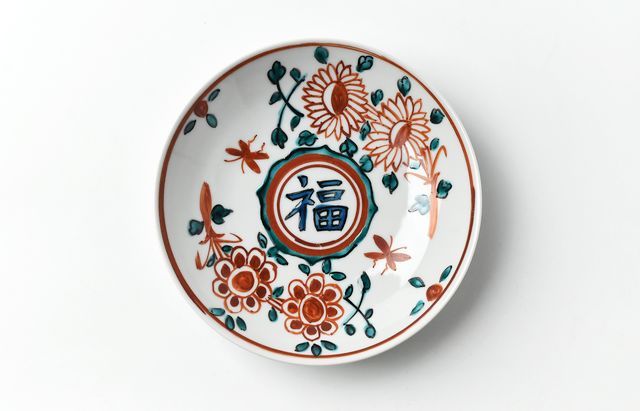 山本恭代 33 色絵梅水仙菊図台皿 ｜ 暮らしのうつわ花田 和食器 通販