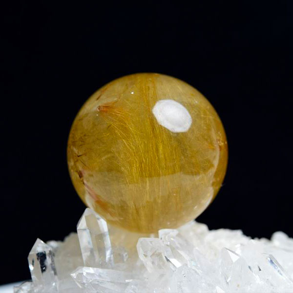 金運アップ（虹入り）◇ゴールドルチルクォーツ◇丸玉 約24㎜ 【公式通販】