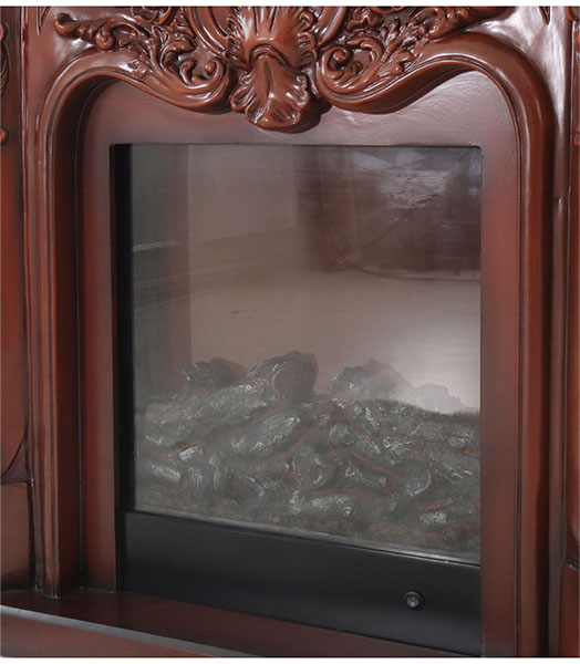 アンティーク調 マントルピース（フェイクファイヤー付）ホワイト 暖炉