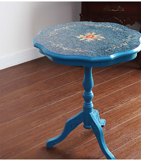 イタリア製 象嵌コーヒーテーブル（サイドテーブル） ブルー｜Y-KAGU