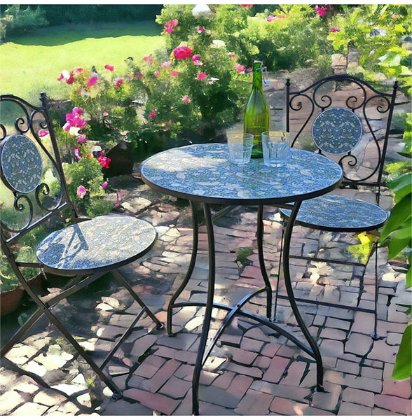 ガーデニングファニチャー ガーデンテーブルφ60cm（イチゴ泥棒）｜Y