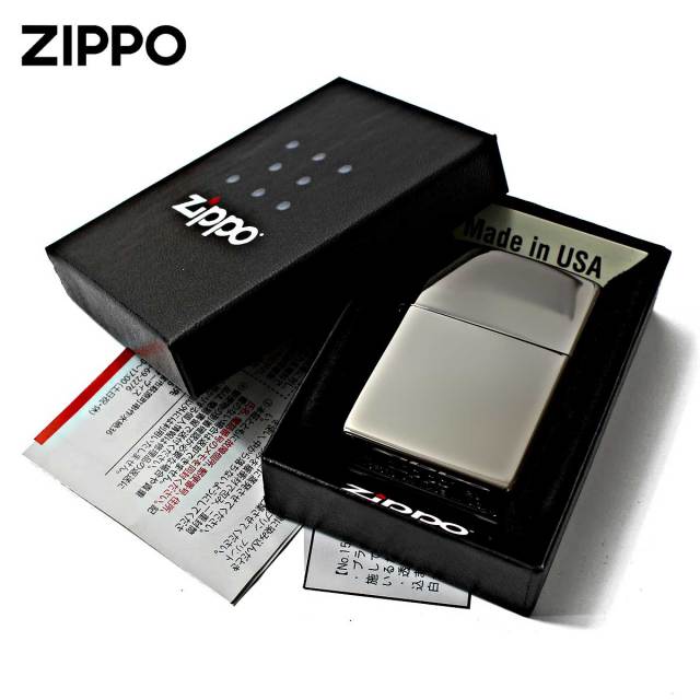Zippo ジッポー 無地 淡い黒 鏡面 ブラックアイス Black Ice PVD