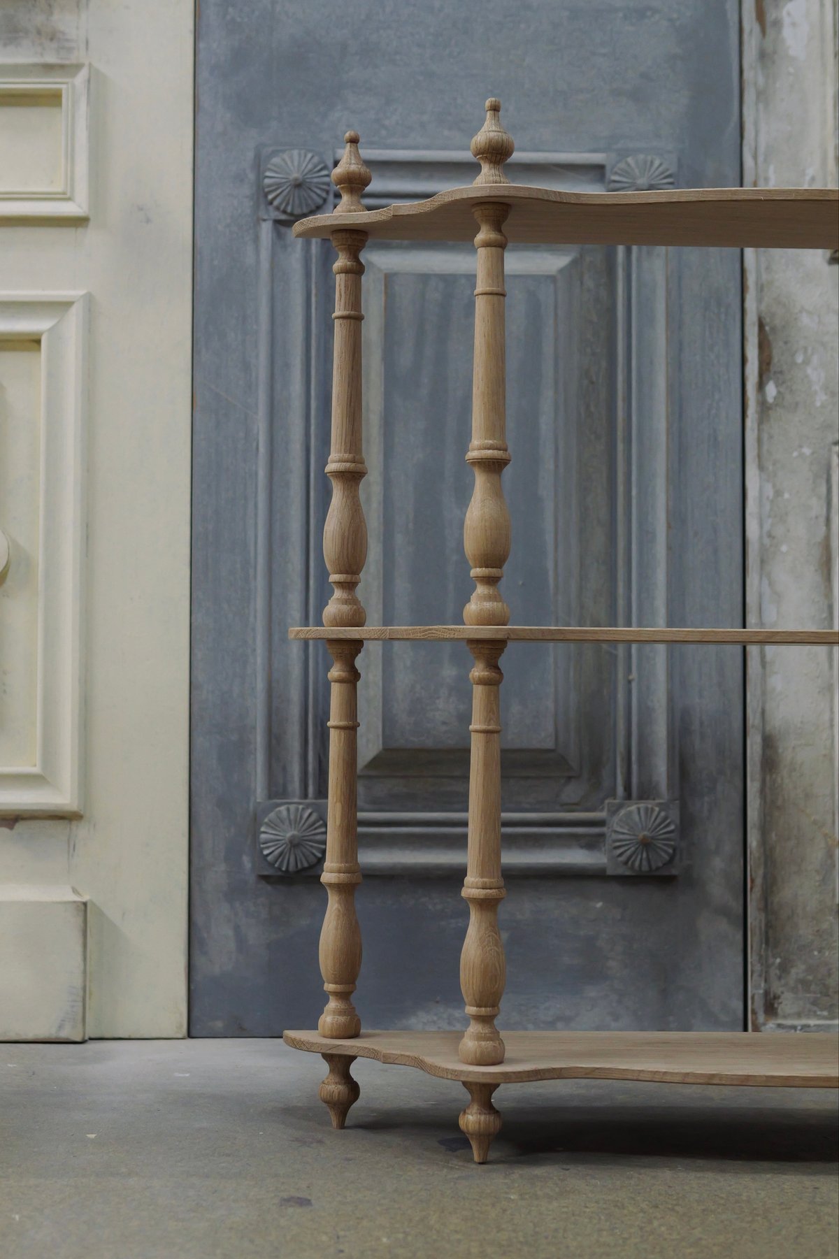 受注製作】無塗装ナポレオンシェルフ(ホワイトオーク) | Réaliser son rêve