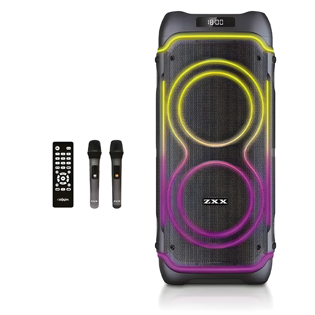Портативна акустична система з пультом та 2 мікрофонами ZXX-5515 8