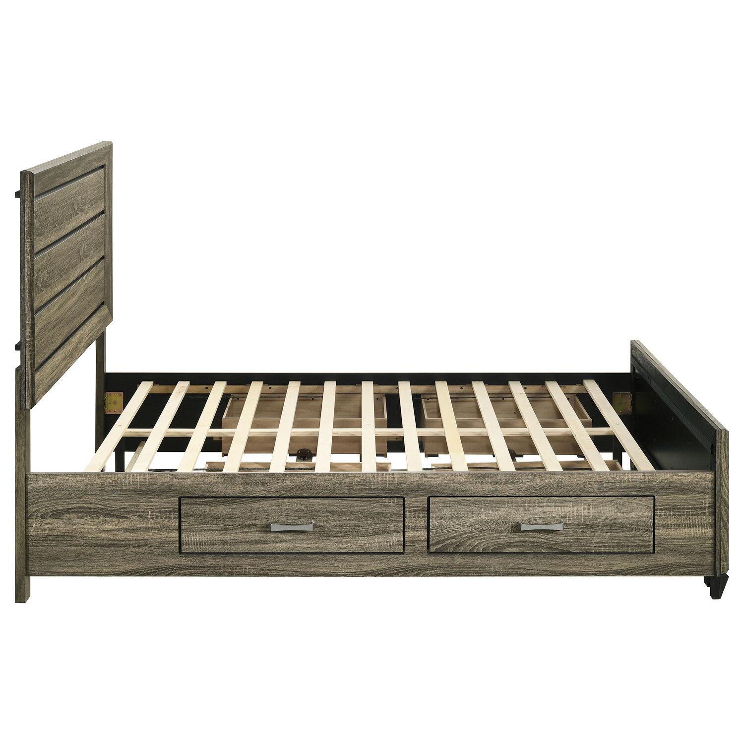 204190Q by Coaster - Kauffman Wood Queen Storage Panel Bed Washed