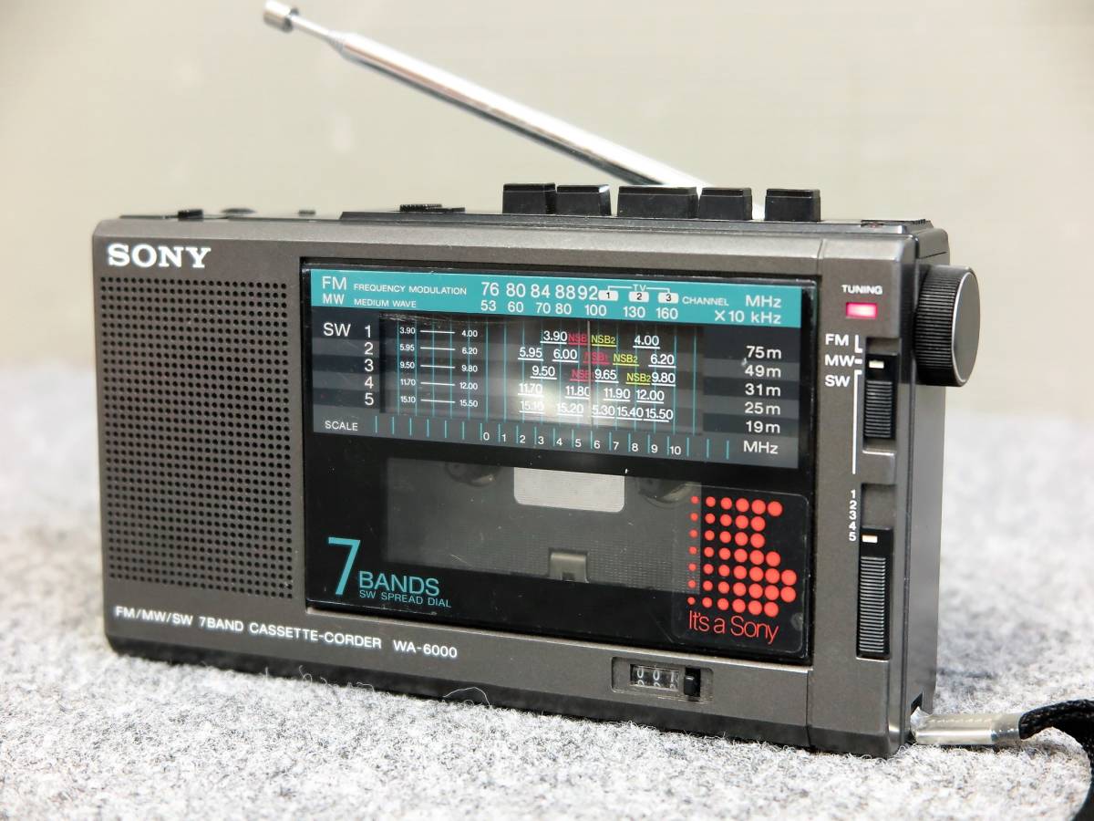 ジャンク◎ソニーSONY☆WA-6000 FM/MW/SW 7BAND カセットコーダー☆の