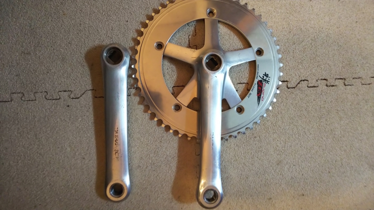 デュラエース FC7600 165mmクランク スギノ禅 50T チェーンリング njs