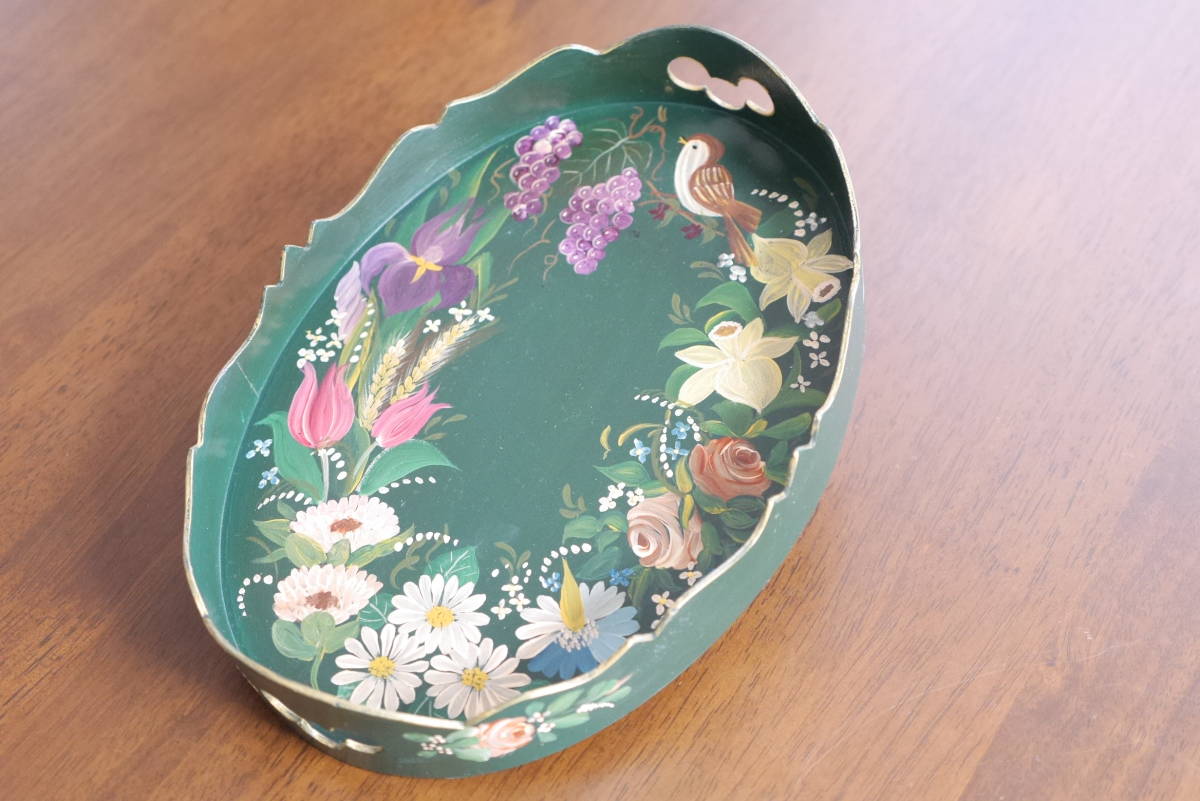 トールペイント(アッセンデルフト)持ち手付き鉢カバー