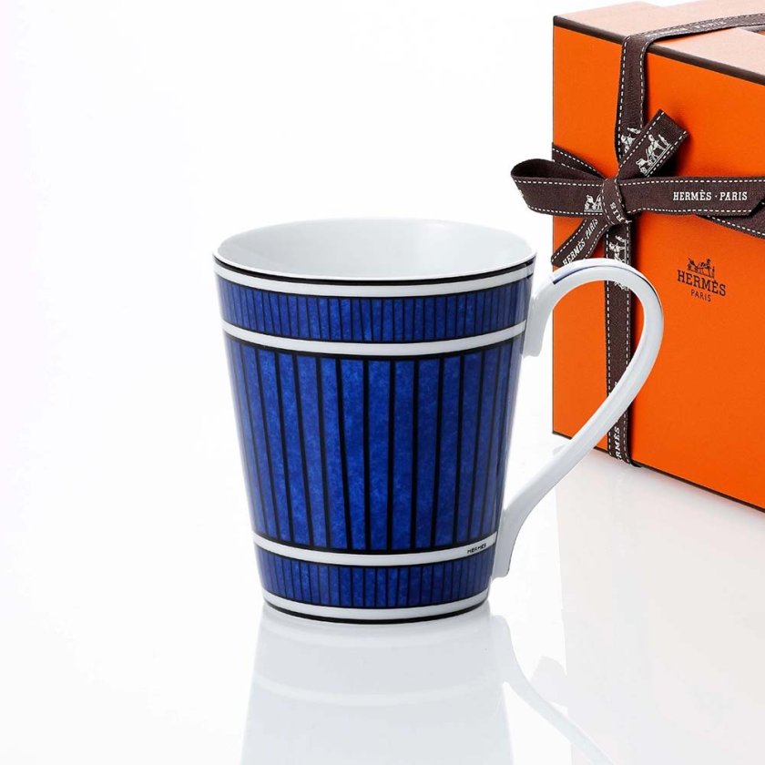 HERMES エルメス ブルー ダイユール マグカップ NO.2 名入れ彫刻代込み