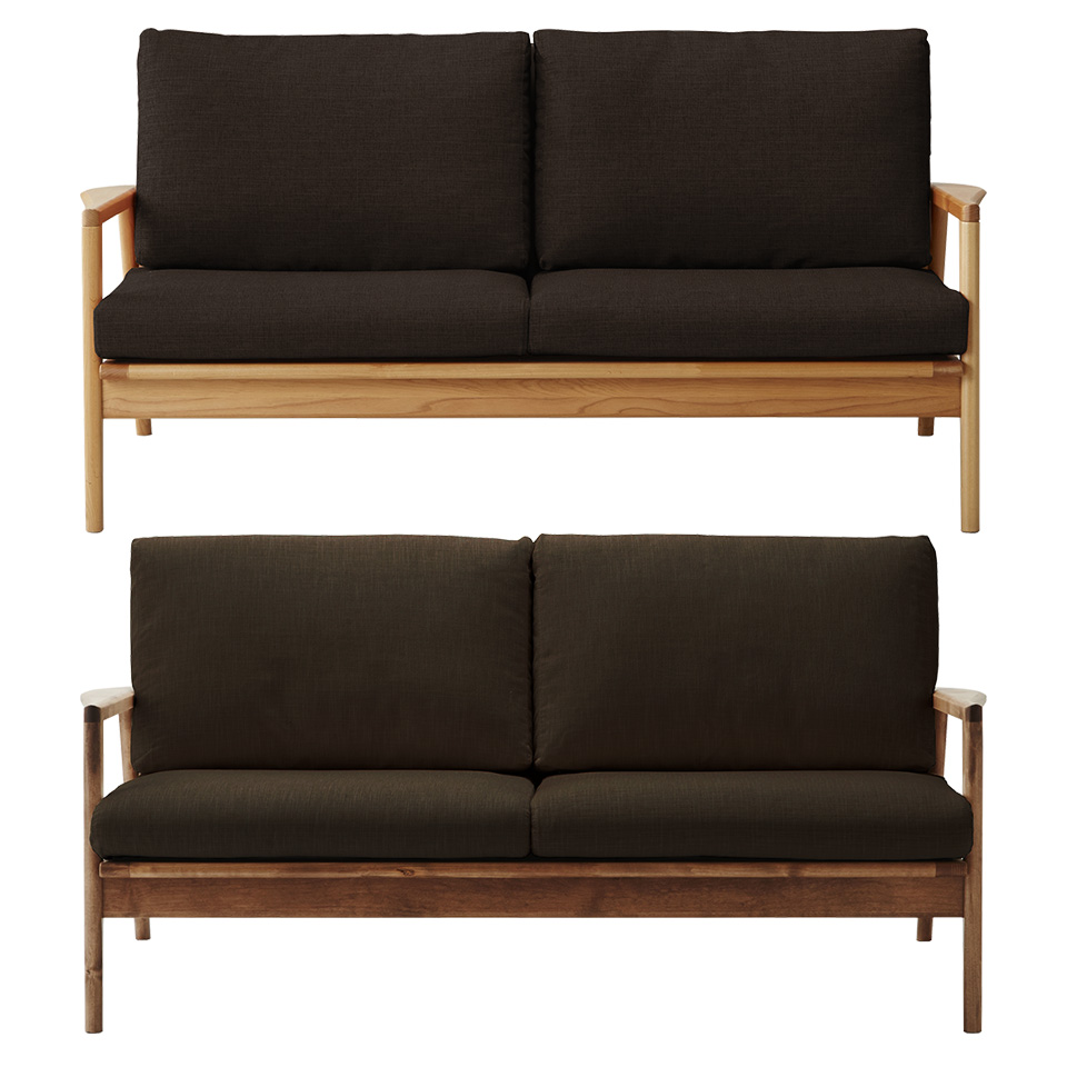 アルダー無垢材を使った天然木フレームソファ 2色から選べるフレーム