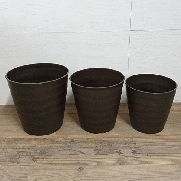園芸ネット本店｜フレグラーポット・ダークブラウン8号～10号の3個