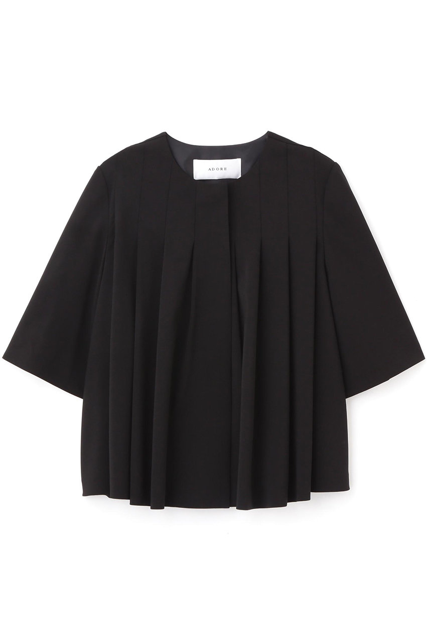 ADORE(アドーア)｜ドライタッチジョーゼットジャケット/ブラック の