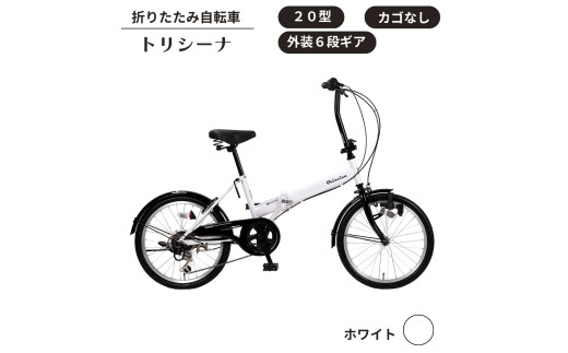 トリシーナ カゴ付き折りたたみ自転車 20型 外装6段［マットブラック
