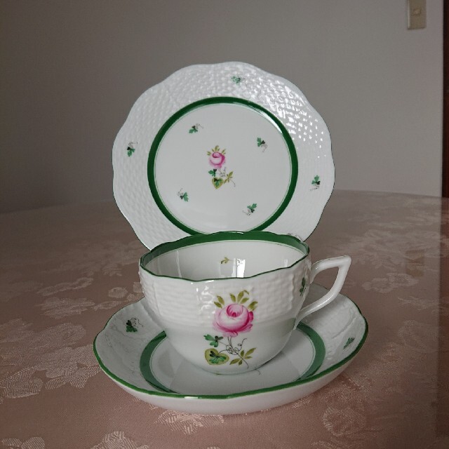 168/ヘレンド ウィーンのバラ プレート＆クリーマー＆シュガーポット