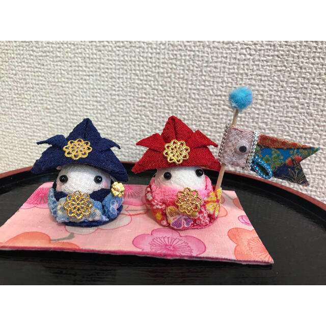 訳あり つまみ細工 ちりめん細工 五月人形 雛人形 の2way⑤の通販 by