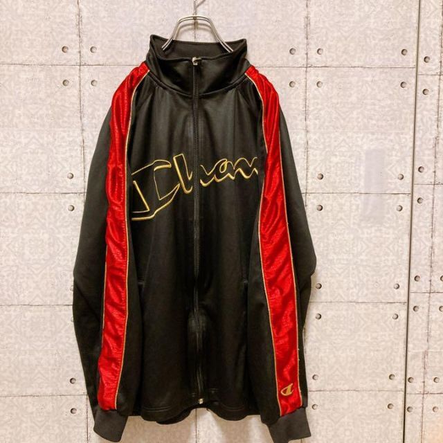 Champion - champion トラックトップ ジャージ 黒 赤 ブラック レッド