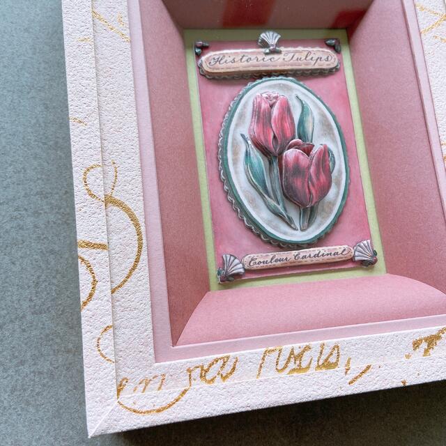 シャドーボックス 完成品 チューリップ⑅︎◡̈︎*の通販 by Ryam ｜ラクマ