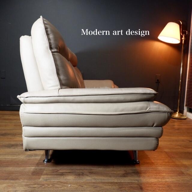 専用 高級イタリアレザートップ極厚本革11万大川家具3人掛けソファーの