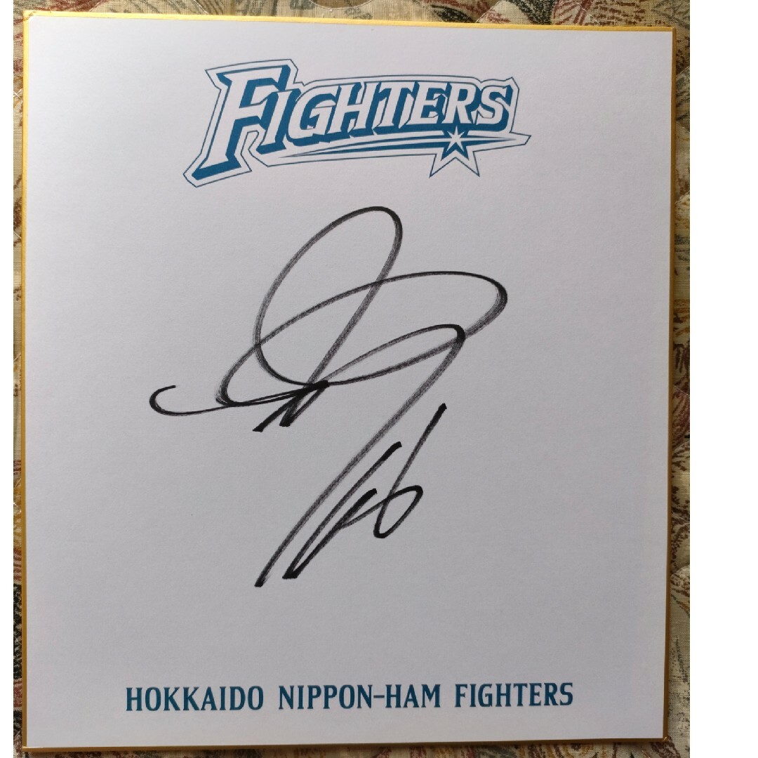 北海道 日本ハム ファイターズ 万波 中正 #66 直筆 サイン ロゴ 色紙の