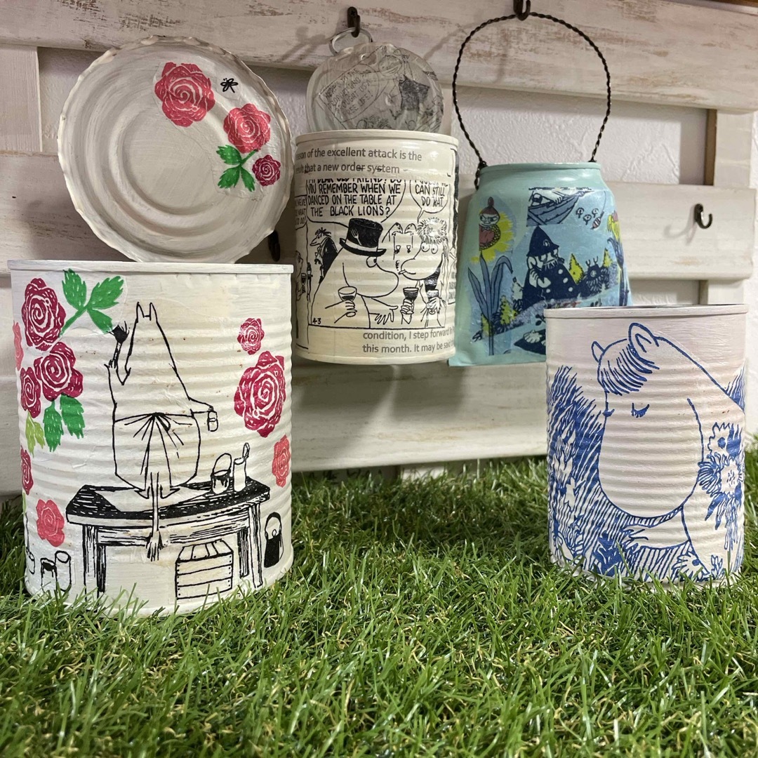 リメ缶 お得 4個組 リメイク缶 リメ缶バック デコパージュの通販 by