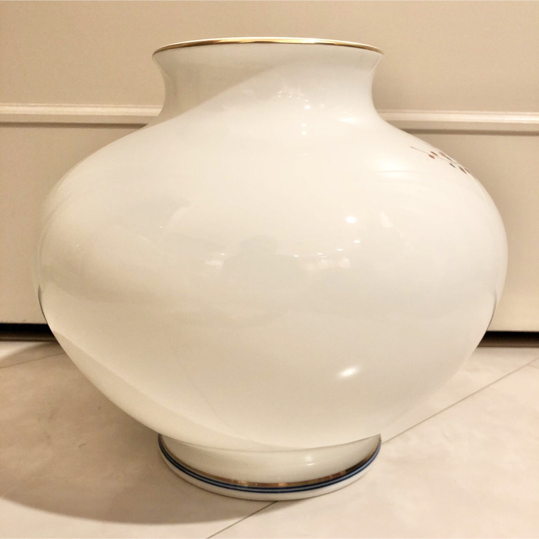 深川製磁 - #13 深川製磁 宮内庁御用達 梅牡丹 花瓶 有田焼窯元 大ぶり