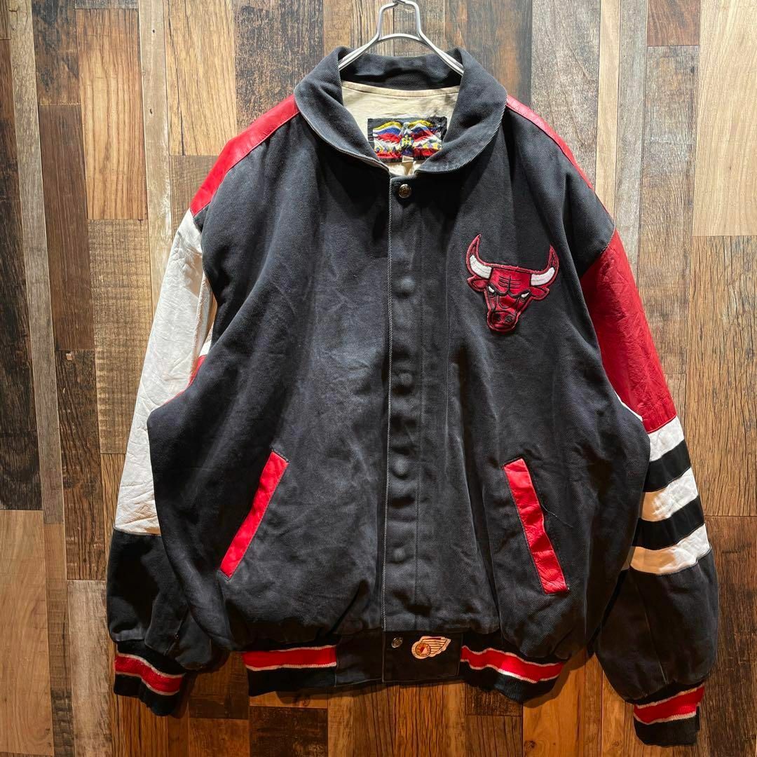 激レア ジェフ ハミルトン ブルズ NBA スタジャン USA製 90s メンズの