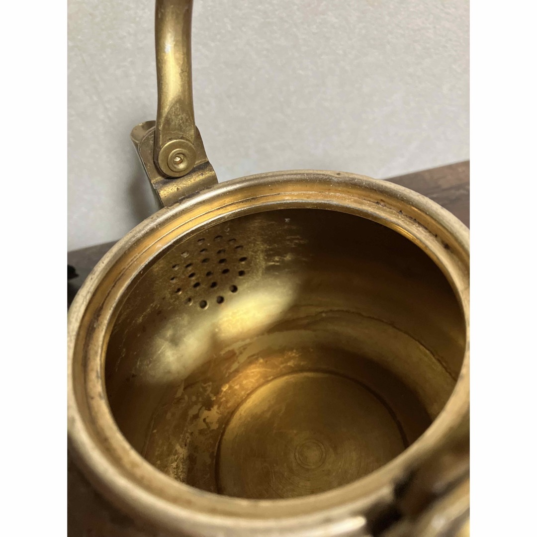 昭和レトロ/当時物】金太郎印 ゴールドアルミ製？やかん ケトル 急須