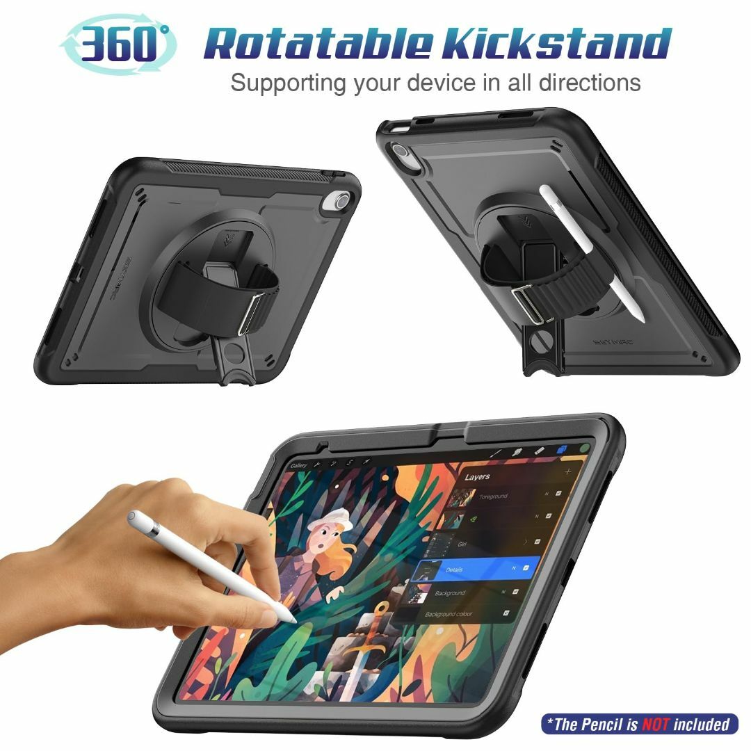 サイズ:iPad第10世代10.9インチ_色:ブラック】SEYMAC stocの通販 by M