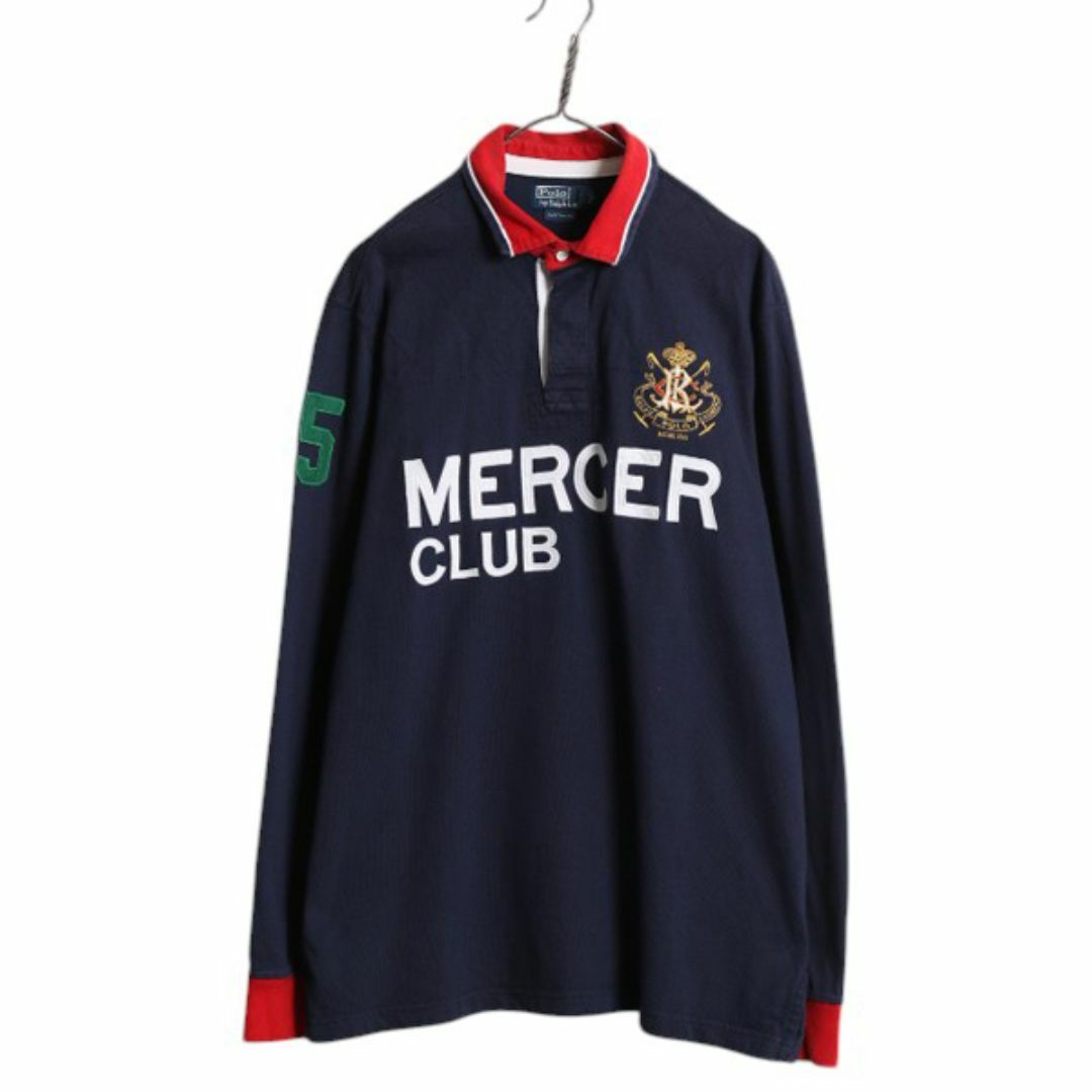 90s ポロ ラルフローレン 長袖 ラガーシャツ メンズ XL オールド
