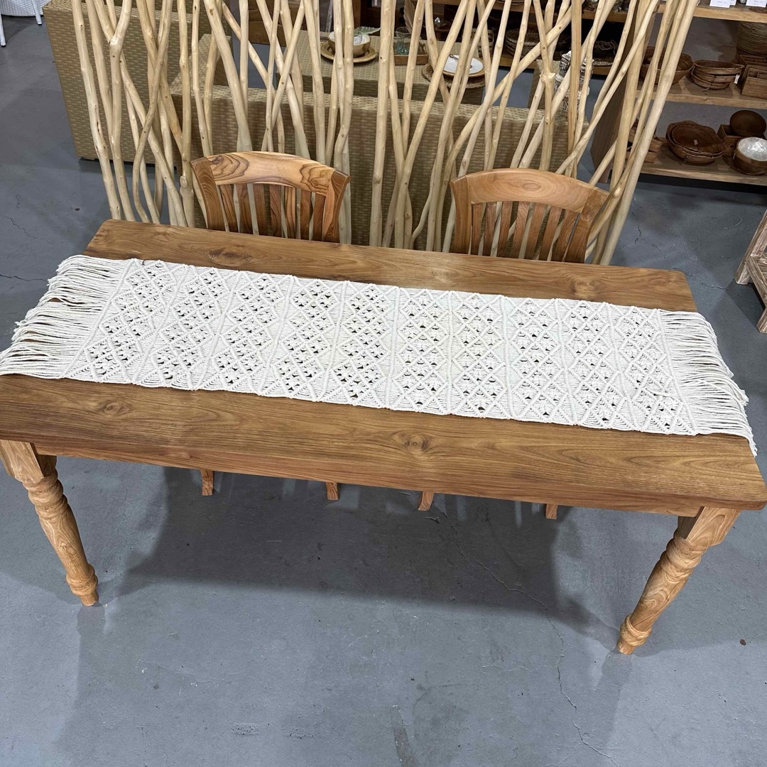 訳あり】バリ島マクラメテーブルランナー約175cm 通常27，500円が