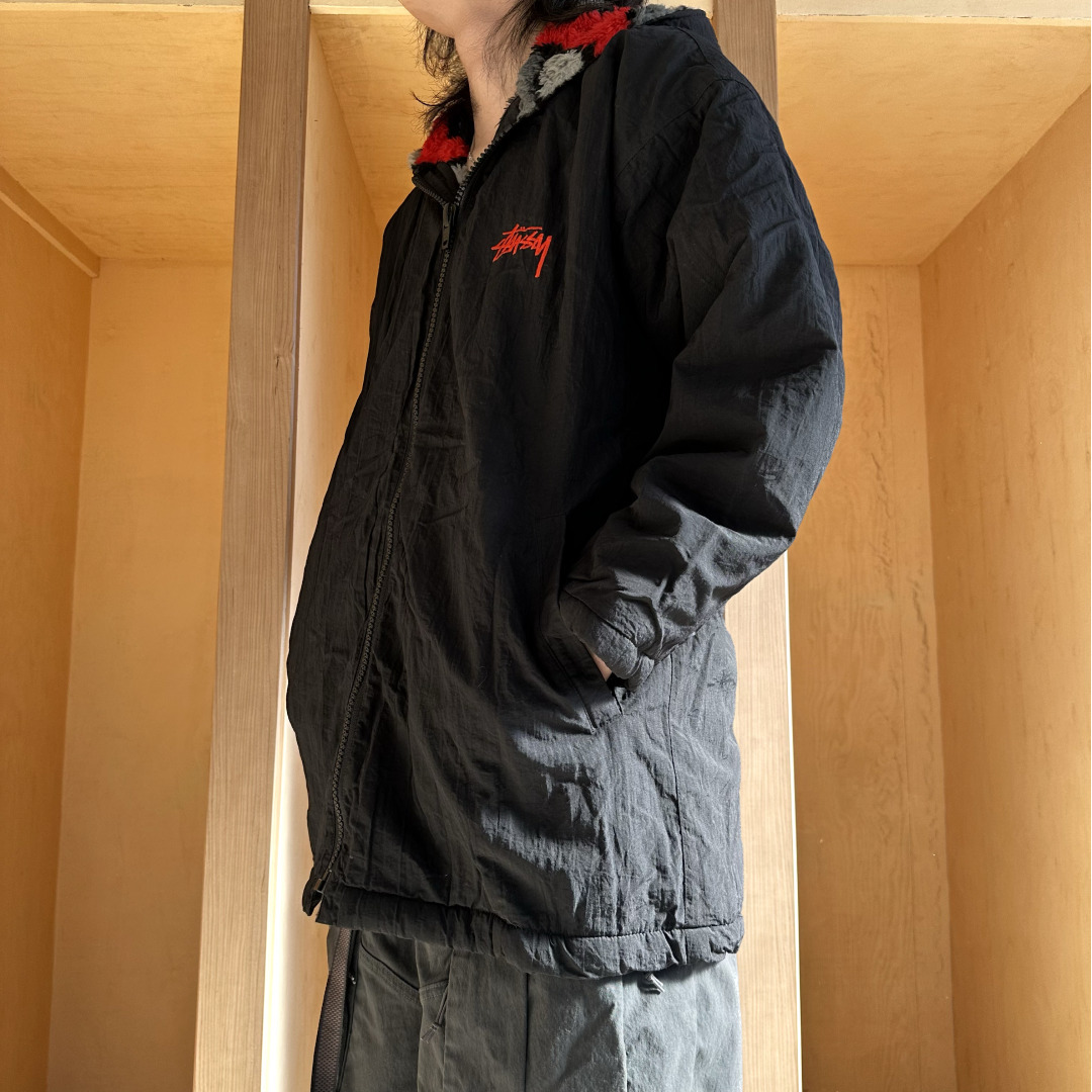 STUSSY - 80年代 STUSSY ステューシー フーデッド ナイロンジャケット
