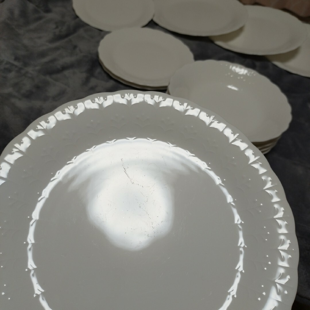 Noritake - 【廃盤品14枚セット】ノリタケ エンボスホワイト ボーン