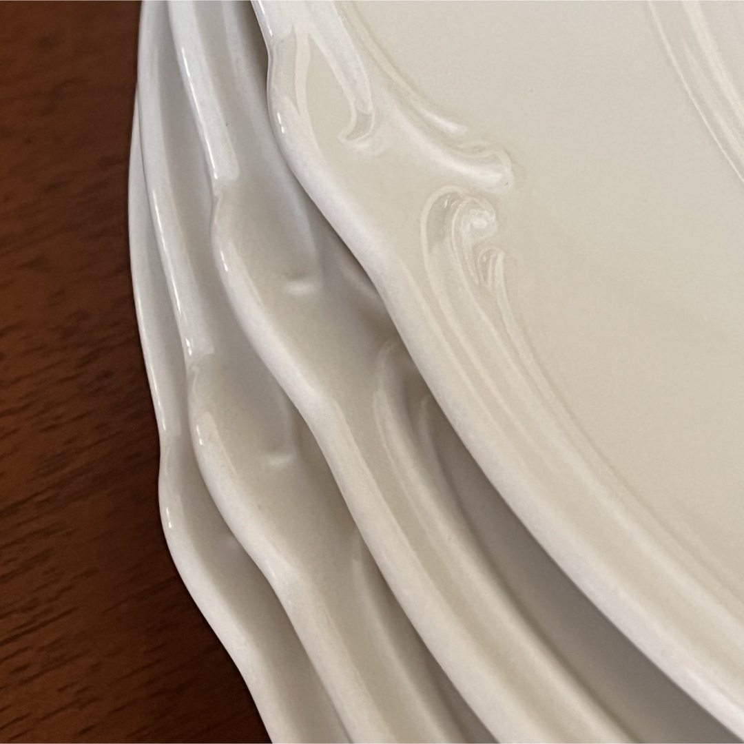 新品】フランス製 ジアン☆ロカイユブラン☆ディナー皿 4枚の通販 by