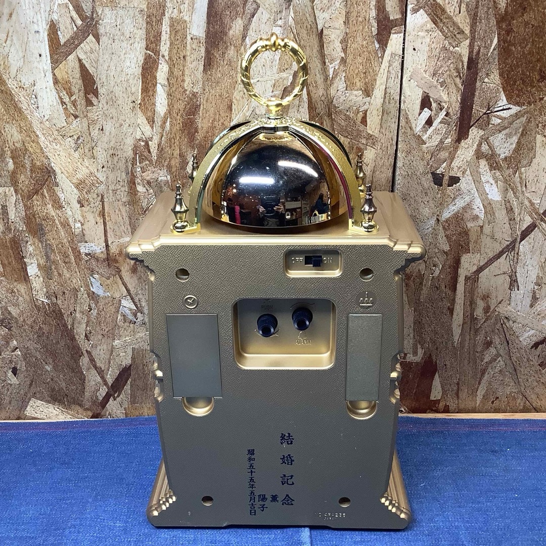 CITIZEN - 【S△4377】CITIZEN QUARTZ ゴールド 置時計 昭和レトロ の