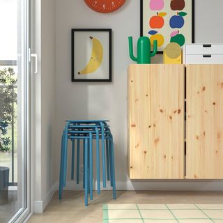 IKEA - IKEA イケア スコグスタ スツール アカシア材 大小2台セットの